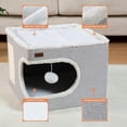 thumbnail image 5 of Cama para gatos Garnpet Cube House para interiores con bloc de notas, color verde, 5 of 5
