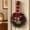 D, variant on JHRGJIO Pine Needle Christmas Wreath, Fabric Bow Accent, Hanging Holiday Ornament for Door Wall Living Room Indoor Festive Scene Christmas Decorations Winter Decor