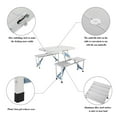 thumbnail image 3 of Ktaxon Portable Folding Picnic Table With 4-Person Chair Seats Aluminium Alloy, Sliver, 3 of 8
