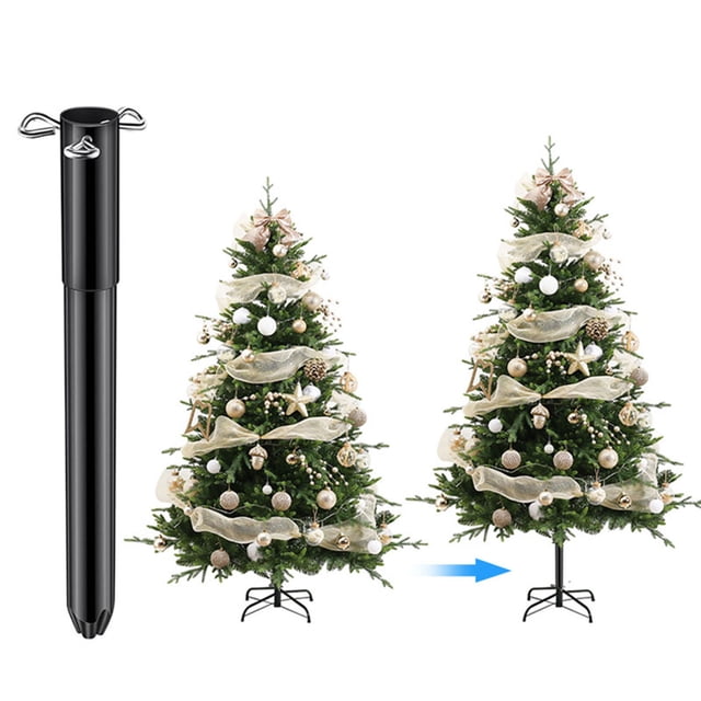 Musbetu Artificial Christmas Tree Height Extender Metal Tree Base Extension Pole with 3 Fixing Screws Holiday Tree Riser Fits 0.5-1.25 Inch Poles