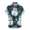 thumbnail image 3 of Mens Christmas Hawaiian Shirts Party Short Sleeve Button Down Shirt Turndown Collar Blouse, 3 of 5
