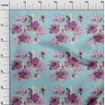 thumbnail image 2 of oneOone Cotton Poplin Twill Sky Blue Fabric Flower & Leaves Watercolor Diy Clothing Quilting Fabric Print Fabric By Yard 56 Inch Wide, 2 of 2