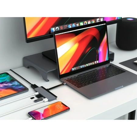Hyper - DUO 7-Port USB-C Hub - USB-C Docking Station for Apple MacBook Pro and Air - Silver
