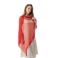 thumbnail image 2 of SWSMCLT Women's See Through Fringe for Wedding Shawl Wraps Shrug Scarf Top Metallic Blouse Beach Summer Red One Size, 2 of 4
