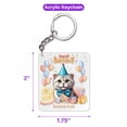 thumbnail image 5 of Watercolor Scottish Fold Happy Birthday Celebration Balloons Gift Party Acrylic Keychain Cat Lover Kitten Owner Gifts Collar Charm Tag Keyring - 00028, 5 of 5