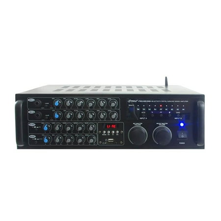 2000 Watt BT Stereo Mixer Karaoke Amplifier, Microphone/RCA Audio/Video Inputs, Mic-Talkover, USB/SD Readers, Rack Mountable (Best Karaoke Mixer Amplifier Reviews)
