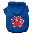 thumbnail image 6 of Pet Dog  Cat Hoodie Screen Printed, "Red Swiss Dots Paw", 6 of 10