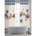 thumbnail image 5 of Independence Day Sheer Curtains 84 Inch Length 2 Panels Set Window Treatments, Red Blue Stars Stripes Flag Wood Plaid Rod Pocket Semi Curtains for Living Room/Bedroom/Kitchen Décor, 104"W x 84"L, 5 of 7