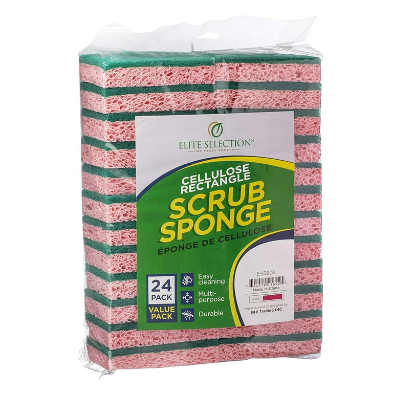 Scrub Sponges – Non-Scratch Kitchen Cleaning Sponges – Dish Washing Heavy  Duty Cellulose Scrubbing Sponges for Kitchens, Bathrooms, - Elite Selection