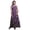 Dark Purple, variant on Bimba Floral Women V Neck Sleeveless Front Slit Casual Maxi Printed BohoÂ&nbsp;Dress-X-Large
