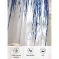 thumbnail image 6 of Sheer Curtains 45 Inch Length, Navy Blue Semi Sheer Curtains Light Filtering Window Treatment, Summer Botanical Leaves Watercolor Privacy Voile Drapes for Living Room Bedroom 52x45 Inch, 6 of 7