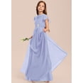 thumbnail image 3 of Drtj A-line Scoop Floor-Length Chiffon Flower Girl Dress Junior Bridesmaid Dress 2-14T, 3 of 6