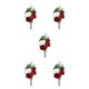thumbnail image 3 of Injueey 5x flores de boda ramillete de muñeca seguro y reutilizable para hombres tela no tóxica Boutonniere Artificial rojo Type2 NO2, 3 of 6