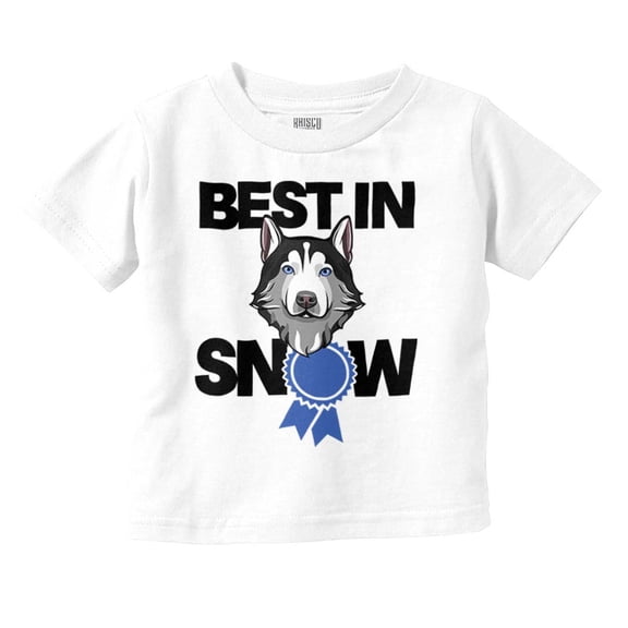 Best In Snow Huskies Dog Pet Lover Toddler Boy Girl T Shirt Infant Toddler Brisco Brands 12M