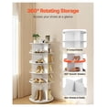 thumbnail image 2 of Rotating Shoe Rack, 5 Tier 360° Spinning Shoe Tower Organizer - Holds 20+ Pairs, Freestanding Carousel Display for Bedroom, Entryway, Closet - White, 2 of 9