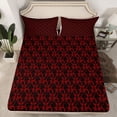 thumbnail image 2 of Feelyou Adult Boho Damask Twin Sheet Sets, Black Red Ghost Bedding, 3-Piece, 2 of 7