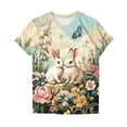thumbnail image 5 of Staron Summer T-Shirts for Women Casual Loose Print Top Round Neck Short Sleeve Mid-Length Fashion Tee, Light Blue L, 5 of 5