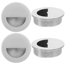 UPOUART Recessed Pull Handle Cabinet Door Knobs Silver 4Pcs