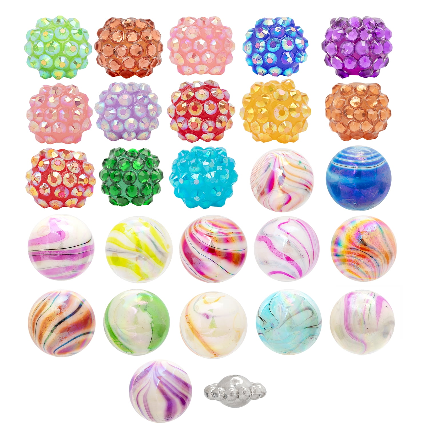 (2 pack) Cousin DIY Multicolor Acrylic Shambala Bead Strand, 17 in, 62 Piece, Jewelry Making, Adult