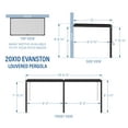 thumbnail image 3 of Backyard Discovery Evanston 20'x10' Steel Wall-Mounted Louvered Pergola, Adjustable Roof, 3 of 12