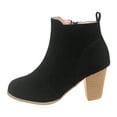 thumbnail image 6 of Rokment Women's High Heel Dress Boots for Ladies Fall Winter Fashion Solid Suede Pointed Toe Block Dressy Pumps Ankle Booties Black Size 6, 6 of 7