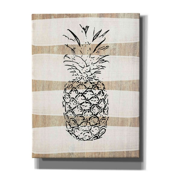 Epic Graffiti 'Simple Stripes Pineapple' by Linda Woods, Canvas Wall Art, 18"x26"