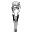 thumbnail image 5 of Womens Silver Ring High polished (no plating) Stainless Steel Ring with AAA Grade CZ in Clear TK066, 5 of 5
