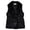Black, variant on Womens Winter Coats, Faux Fur Lapel Sleeveless Quilted Layering Outerwear, Cinched Waist Nylon Spandex Puffer Piece, 1‑Pack, M‑XL True to Size