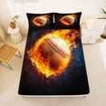 thumbnail image 5 of Erosebridal Teens Ball Games Queen Sheet Sets,Baseball Sport Gaming Bed Set For Boy Kids 4 Pieces, 5 of 6