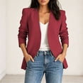 thumbnail image 6 of Paiwinds Women's Blazer Jackets Casual Open Front Collarless Long Sleeve with Decorative Buttons Oversized Relaxed Fit Outerwear, 6 of 9