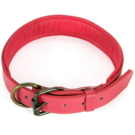 UPC: 0646437370134 | logical leather padded leather dog collar  pink – m