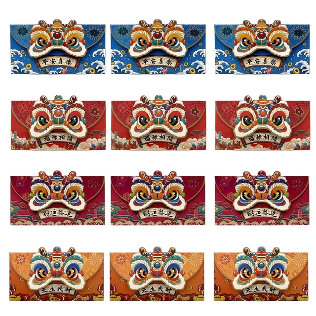 Enveloppes Rouges Nouvel An Chinois, Enveloppes Rouges Nouvel An Chinois 12 Pcs Enveloppe Rouge Nouvel An - Enveloppe Rouge Mignonne à Emporter Cadeau en Espèces Enveloppe Rouge Festival de Printemps Enveloppe Rouge