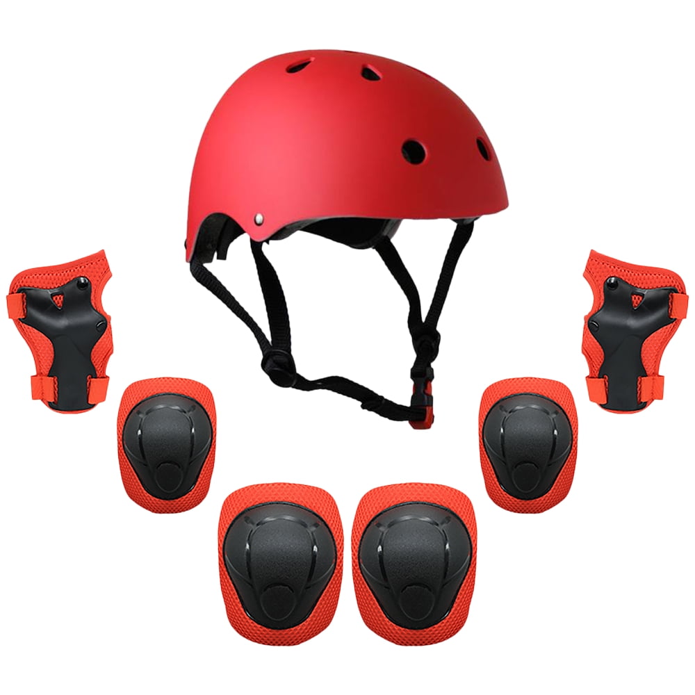 Knee Pads Elbow Pads Wrist 7 in 1 Kids Skateboard Helmet Protective Gear Set 