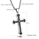thumbnail image 3 of Collar OLEVS con colgante en forma de cruz de acero inoxidable negro y plateado para hombre, 3 of 7