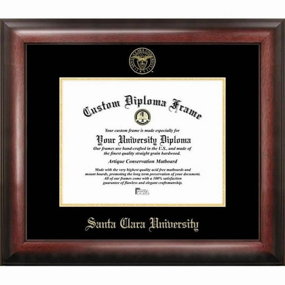 Campus Images CA930GED-108 8 x 10 in. Santa Clara University Gold Embossed Diploma Satin Mahogany Frame