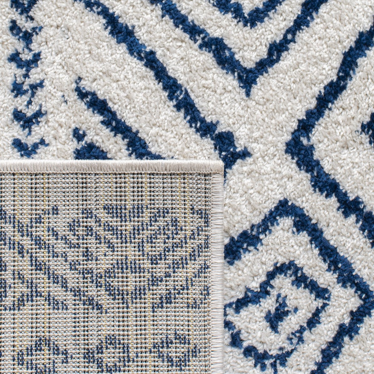 SAFAVIEH Tulum Merletta Moroccan Geometric Area Rug, 12' x 15', Ivory/Navy