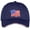 Blue Crush, variant on Adult Patriotic Waving US Flag Patch Americana Style Adjustable Cotton Twill Hat Cap - Blue Crush