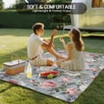 thumbnail image 4 of Vintage Spring Floral Outdoor Rug for Patio/Deck/Porch, Non-Slip Large Area Rug 4 x 6 Ft, Summer Botanical Watercolor Indoor Outdoor Rugs Washable Area Rugs, Reversible Camping Rug Carpet Runner, 4 of 8