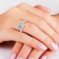 thumbnail image 6 of SZUL Women's 2 1/2 Carat TW Emerald Cut Aquamarine Diamond Ring in 10K White Gold, 6 of 6