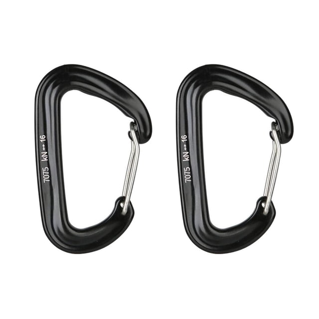 2x mosquetón para acampar al aire libre en forma de D gancho de presión de Negro Sunnimix Mini mosquetón de aleación de aluminio