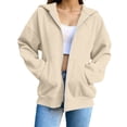 thumbnail image 5 of YanHoo Women's Fall Zip Up Hoodies Sweatshirts | Comfy Fleece Lined, Long Sleeve Pockets, Drawstring Hooded, Loose Fit, Fashion Y2K, Track Jackets, Spring Winter Clothing, 5 of 7
