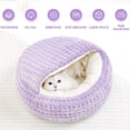 thumbnail image 7 of Hooded Semi Enclosed Shell Shaped Pet Nest, Plush Cat Bed Hooded Semi Enclosed Shell Shaped Pet Nest, Anti-Slip Covered Cat Bed with Hood for Puppy and Kitten, Machine Washable, 7 of 7
