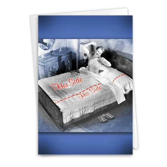 NobleWorks Funny Anniversary Greeting Card with 5 x 7 Inch Envelope (1 Card) Couple, Husband, Wife, Parents Anniversary Congratulations Her Side 9703