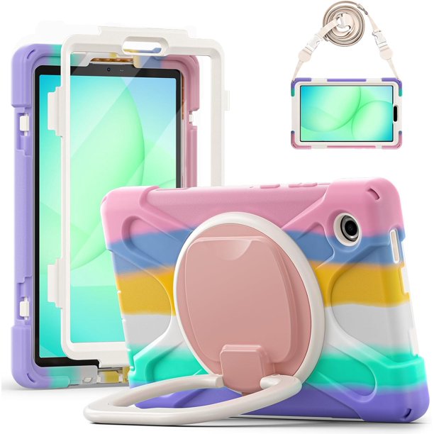 Samsung Galaxy Tab A11 y Galaxy Tab A9, Funda Protectora de Silicona Resistente (Rosa Colorido)