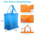 thumbnail image 2 of EEEkit 10Pcs Reusable Non-Woven Fabric Bags Handy Tote Shopping Bags Grocery Food Container with Handles, 14.8 x 12.4in, Assorted Color, 2 of 6