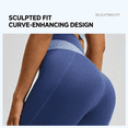 thumbnail image 6 of Women's 2 Piece Color Block Workout Set, Sports Bra and High Waist Leggings, Yoga Gym Pilates Outfit, 6 of 10