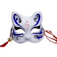 thumbnail image 2 of Creative Cosplay Hand Painted Protection Fox Mask with Tassels Bell, 2 of 2