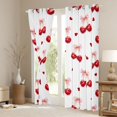 thumbnail image 3 of Manfei Watercolor Cherry Bow Blackout Curtains Set of 2 (52x84 Each), Cute Love Heart Window Curtains for Girls Women, 3 of 6