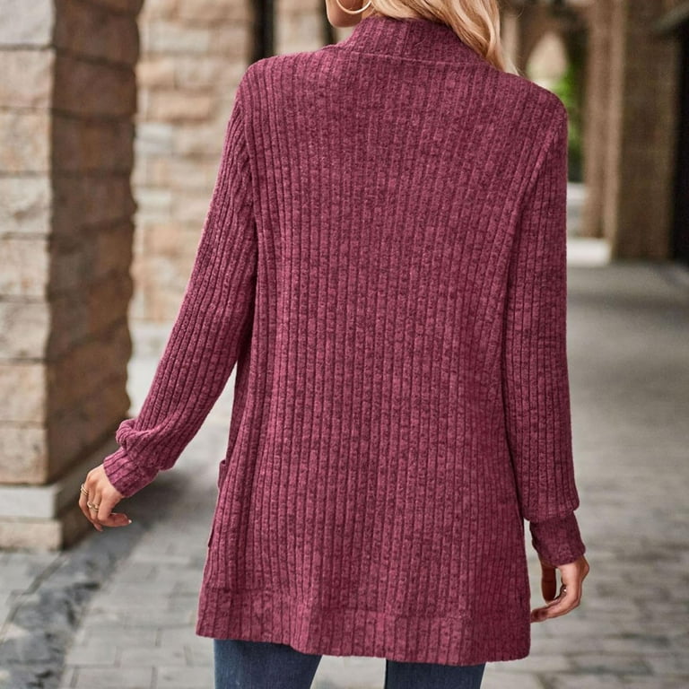 Open Front Ribbed Knit Cardigan Sweaters for Women Casual Open Front Ribbed Knit Cardigan Sweaters for Women Casual