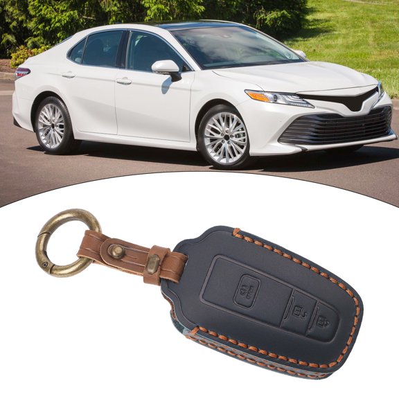 RUQLKF Elegant Leather Key Cover Protects Keys for 4RUNNER Highlander For Camry For RAV4 For CHR Custom Fit Design